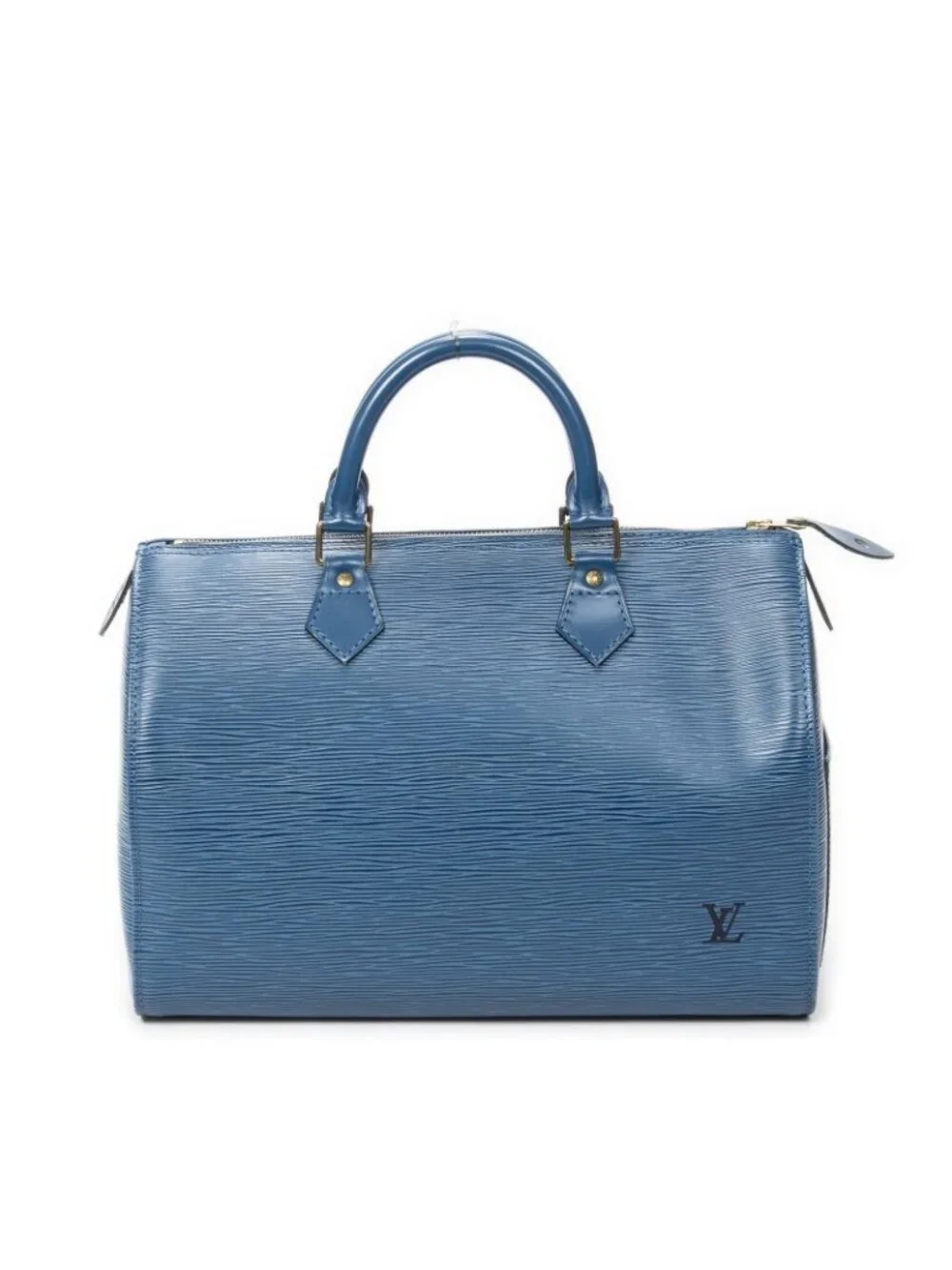 ★SOLD★ Louis Vuitton Speedy Blue Epi Handbag - Picture 5 of 10